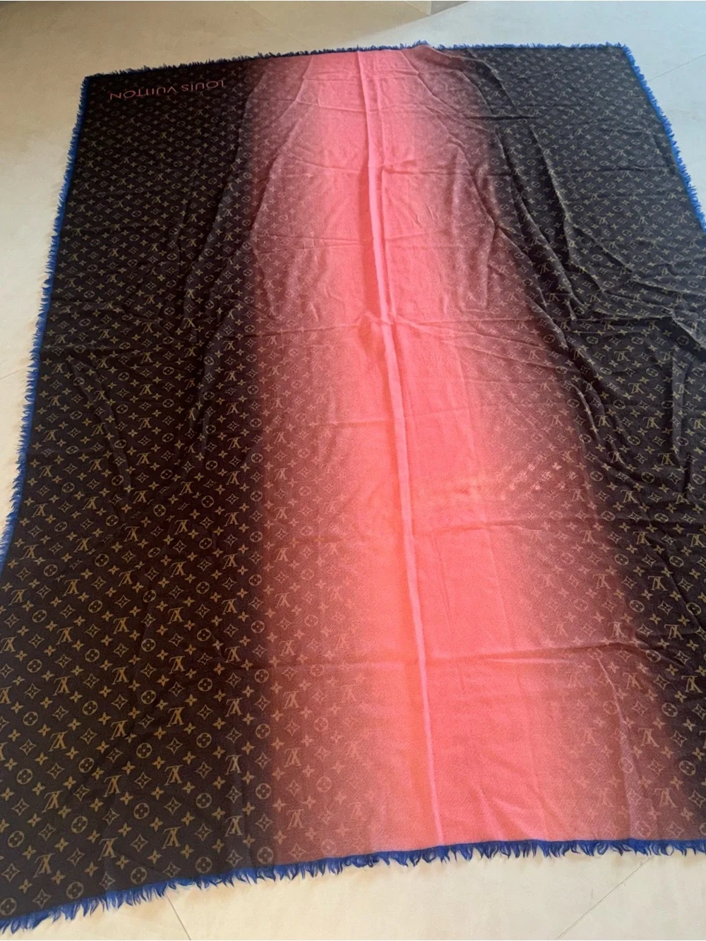 Louis Vuitton Monogram Shawl Brown and pink story